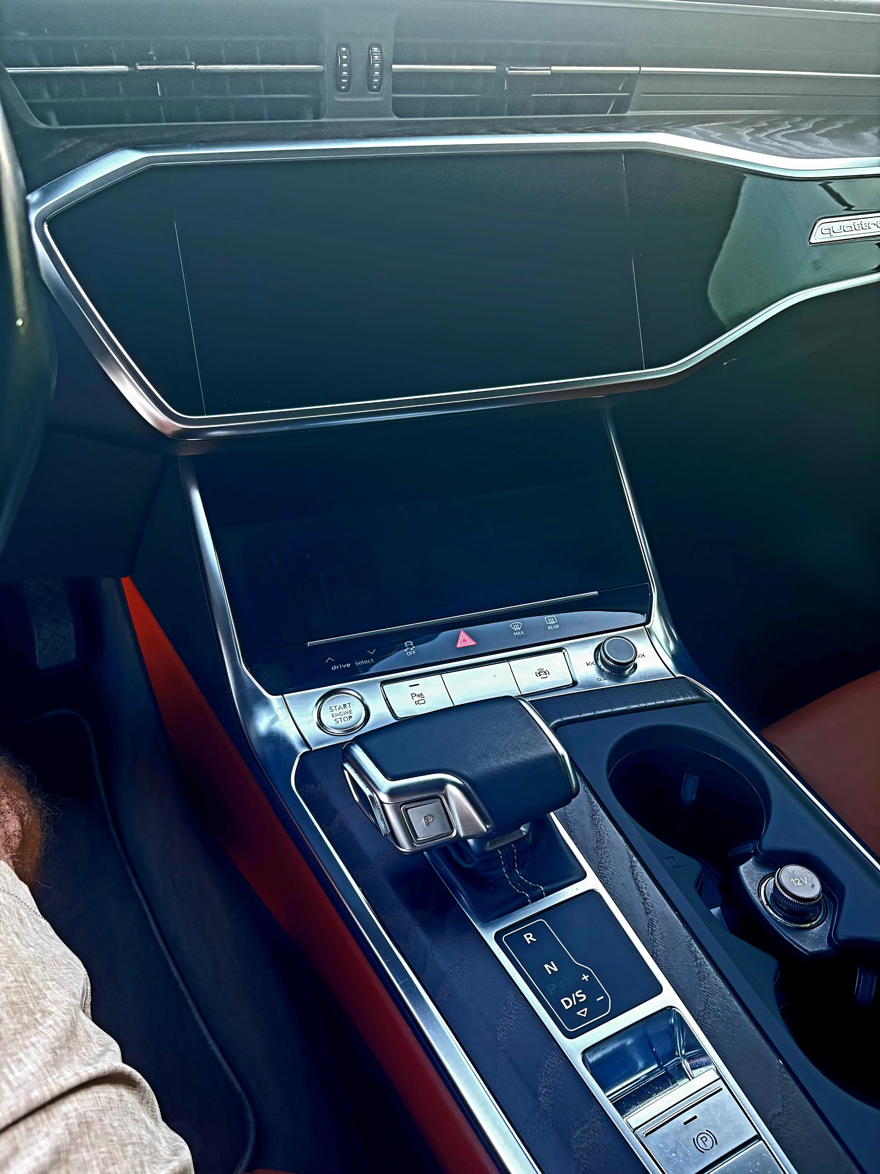 2019 Audi A6 — center console climate controls