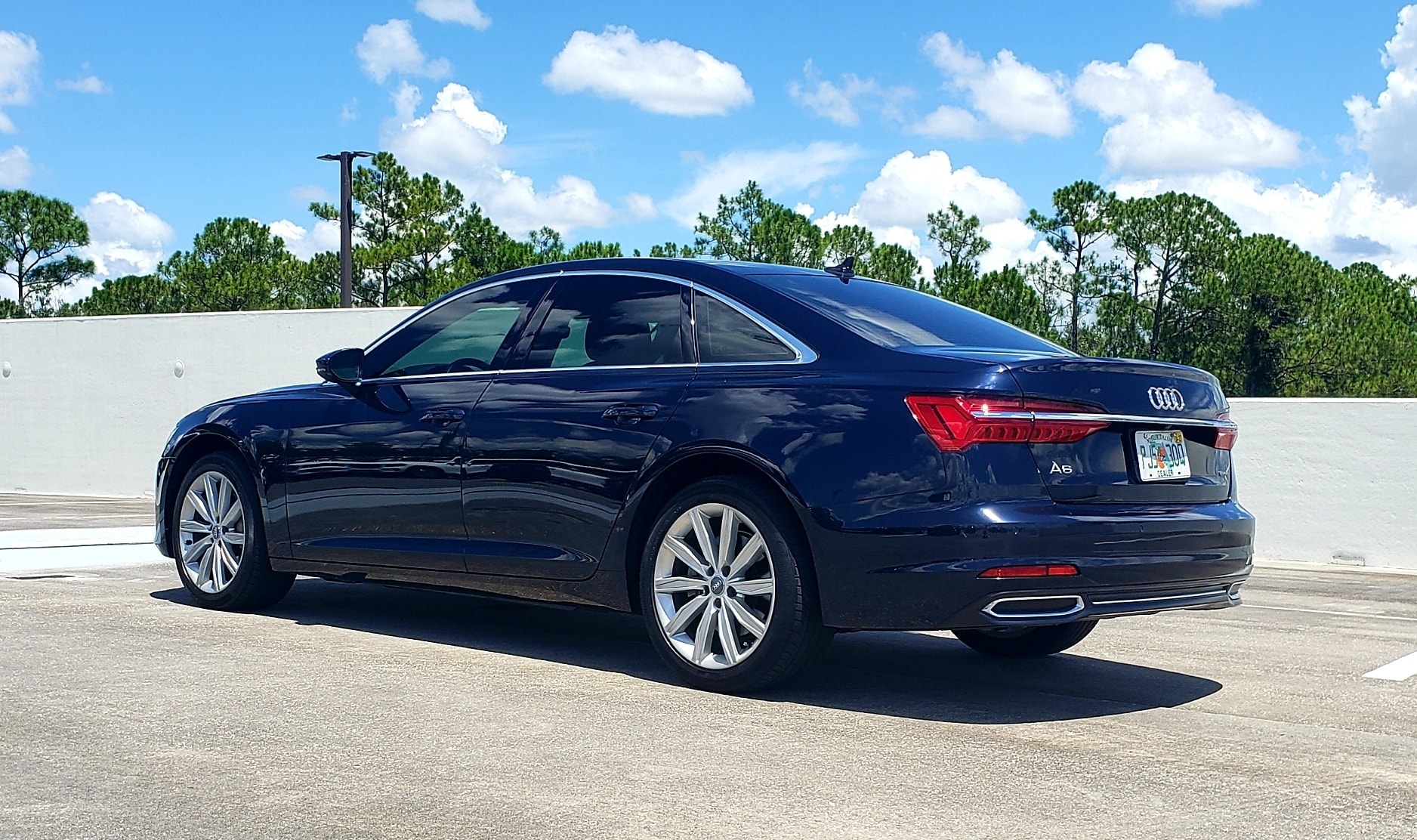 2019 Audi A6 — rear three-quarter view 2